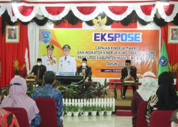 Ekspose Capaian Kinerja Makro dan Indikator Kinerja Kunci Outcome pada LPPD (Laporan Penyelenggaraan Pemerintahan Daerah) Kabupaten Hulu Sungai Selatan (HSS) Tahun 2021