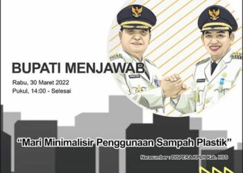 Assalamu’alaikum.. selamat siang SanaKominfo! Nantikan program kesayangan kita Bupati Menjawab pukul 14:00 siang ini, kita akan kedatangan narasumber dari Disperakplh Hss dengan tema “Mari Minimalisir Penggunaan Sampah Plastik” yang tentunya menarik sekali untuk disimak. Tonton melalui YouTube HSS TVnet dan radio AmanditFm yaa!