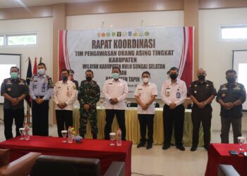 Demi Perkuat Pengawasan Orang Asing Wilayah Kab. HSS dan Kab. Tapin, Rakoor TIM PORA Digelar