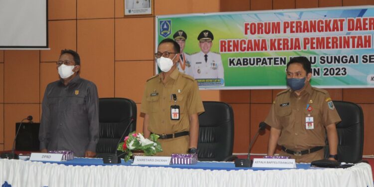 PEMKAB  HSS GELAR FORUM PERANGKAT DAERAH, SEKDA : PROGRAM DAN KEGIATAN  PRIORITAS PADA RKPD DAN RENJA HARUS SELARAS DENGAN ARAH PEMBANGUNAN  TAHUN 2023