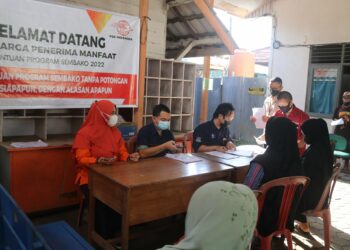 Bupati Hulu Sungai Selatan Drs. H. Achmad Fikry, M.AP meninjau penyaluran Bantuan Langsung Tunai (BLT) minyak goreng dan Bantuan Pangan Non Tunai (BPNT) untuk wilayah Kecamatan Kandangan yang dilaksanakan di Kantor Pos Cabang Kandangan. Kamis (14/04).
