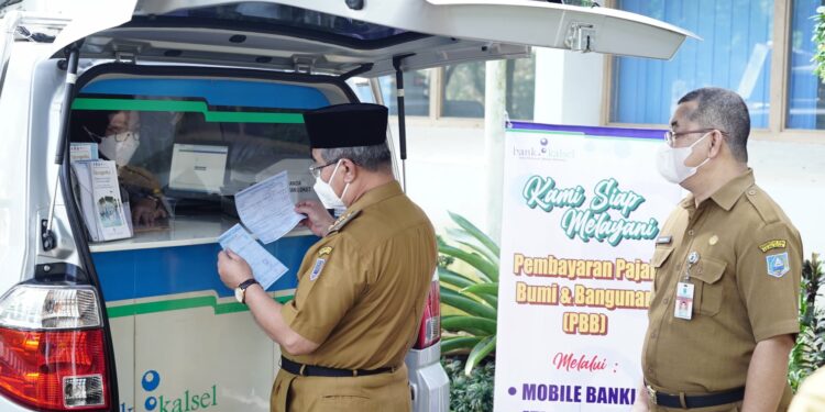 Pemerintah Kab. HSS Melalui Badan Pengelolaan Keuangan Dan Pendapatan Daerah Kab. HSS Menggelar Acara Pencanangan Bulan Panutan Pembayaran PBB-P2 Tahun 2022, Selasa (26/4) di Halaman Sekretariat Daerah Kab. HSS.