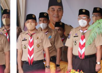 BUPATI HSS MEMBUKA ACARA JAMBORE CABANG KE XI KWARTIR CABANG GERAKAN PRAMUKA HSS TAHUN 2022