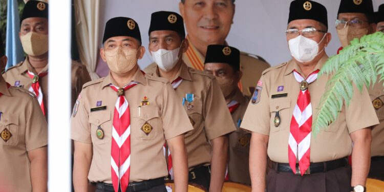 BUPATI HSS MEMBUKA ACARA JAMBORE CABANG KE XI KWARTIR CABANG GERAKAN PRAMUKA HSS TAHUN 2022