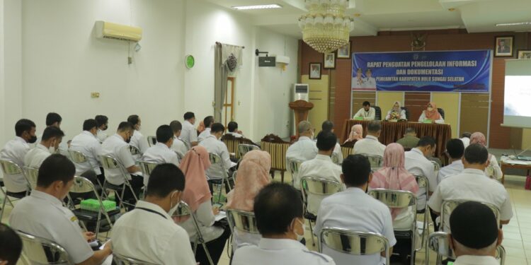 DINAS KOMINFO KABUPATEN HSS GELAR MONEV PENGUATAN INFORMASI DAN DOKUMENTASI