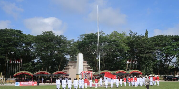 Upacara Peringatan HUT RI ke 77 di Kabupaten Hulu Sungai Selatan