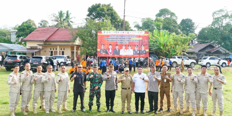 Wabup HSS Pimpin Apel Siaga Karhutla Gabungan