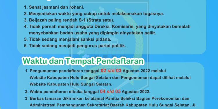 Seleksi Calon Komisaris Perusahaan Perseroan Daerah Air Minum