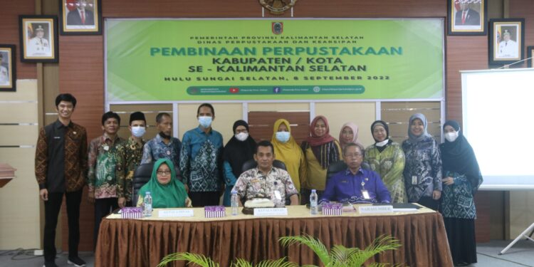 DISPERSIP PROV. KALSEL BEKERJASAMA DENGAN DISPERSIP KAB. HSS MENGGELAR KEGIATAN PEMBINAAN PERPUSTAKAAN KABUPATEN/KOTA SE – KALSEL TAHUN 2022