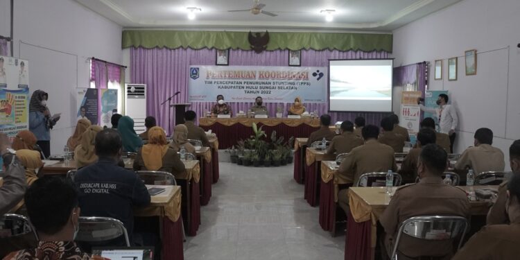 Wabup HSS Buka Pertemuan Koordinasi Tim Percepatan Penurunan Stuntung Kab. HSS Tahun 2022