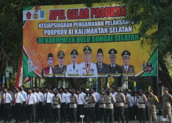 Apel Pasukan Kesiapsiagaan Pengamanan Pelaksanaan PORPROV XI Kalimantan Selatan