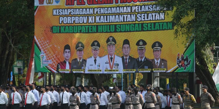 Apel Pasukan Kesiapsiagaan Pengamanan Pelaksanaan PORPROV XI Kalimantan Selatan
