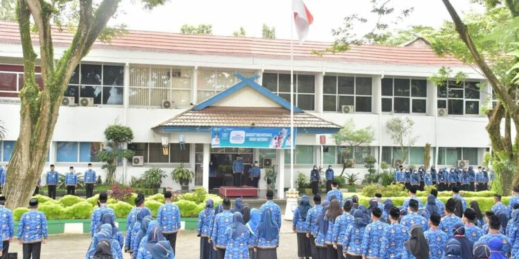 Bupati HSS Pimpin Apel Hari kesehatan Nasional ke 58 Sekaligus Bacaakan Amanat Meneteri Kesehatan Republik Indonesia