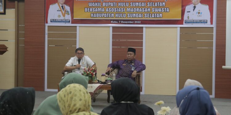 Audiensi Pengawasan Pelaksanaan Pembangunan Wabup HSS Bersama Asosiasi Madrasah Swasta Kab. HSS