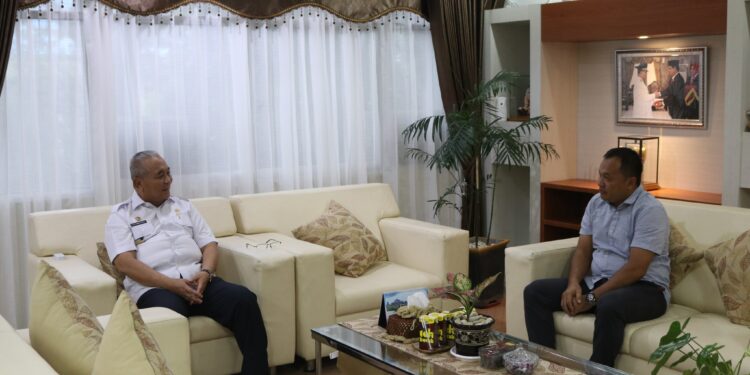 BUPATI HSS TERIMA SILATURAHMI KASAT RESKRIM POLRES HSS YANG BARU