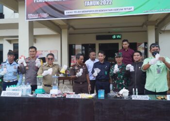 WAKIL BUPATI HSS HADIRI PEMUSNAHAN BARANG BUKTI PERKARA TINDAK PIDANA UMUM