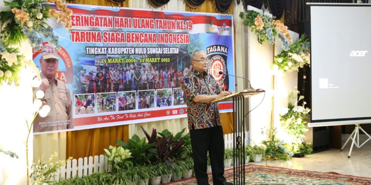 BUPATI HADIRI PERINGATAN HARI ULANG TAHUN KE-19 TAGANA INDONESIA TINGKAT KAB. HSS