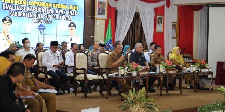 VERIFIKASI LAPANGAN HYBRID KLA 2023, PEMKAB HSS BERKOMITMEN UNTUK TERUS BERIKAN HAK-HAK ANAK