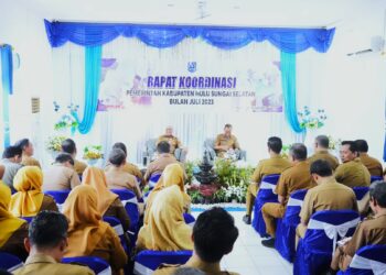 BUPATI HSS HADIRI RAKOR BULANAN PEMERINTAH KABUPATEN, RUTIN SETIAP BULANNYA