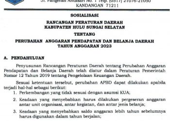 SOSIALIASI RANCANGAN PERATURAN DAERAH KABUPATEN HULU SUNGAI SELATAN