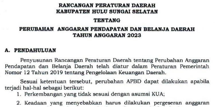 SOSIALIASI RANCANGAN PERATURAN DAERAH KABUPATEN HULU SUNGAI SELATAN