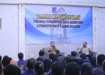 HADIRI RAKOR SARJANA PENDAMPING DESA SEJAHTERA, WABUP HSS : KONTRIBUSI DAN YANG MEREKA LAKUKAN BERARTI DI MASYARAKAT.