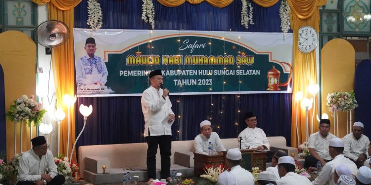 SAFARI MAULID NABI MUHAMMAD SAW , PJ. BUPATI HSS INGATKAN PENTINGNYA MENELADANI SIFAT MULIA NABI MUHAMMAD SAW