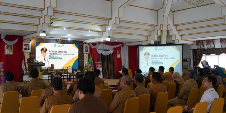 UPAYA PENGUATAN PENURUNAN STUNTING, PEMKAB HSS GELAR REMBUK STUNTING