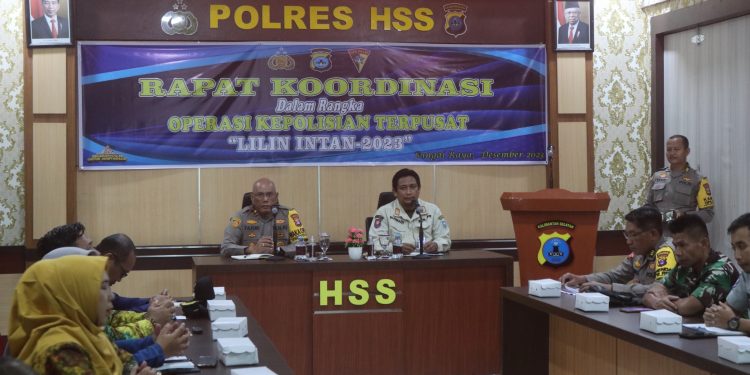 JELANG NATARU, PEMKAB HSS BERSAMA POLRES HSS GELAR RAKOR LILIN INTAN 2023