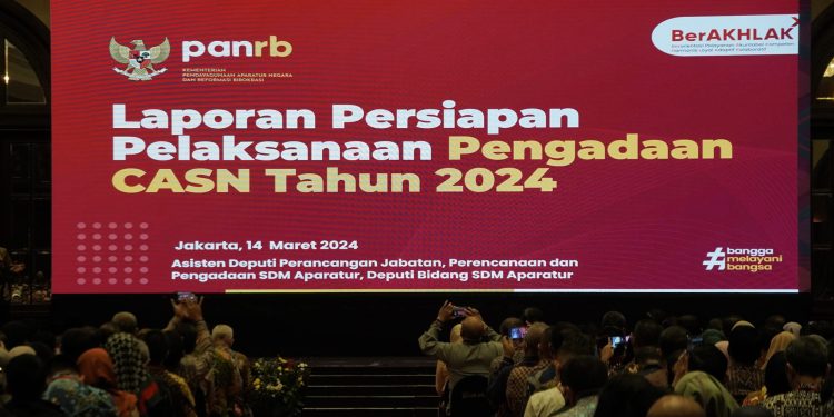 PJ BUPATI HSS IKUTI RAKORNAS PENGADAAN ASN TA 2024 DENGAN KEMENPANRB