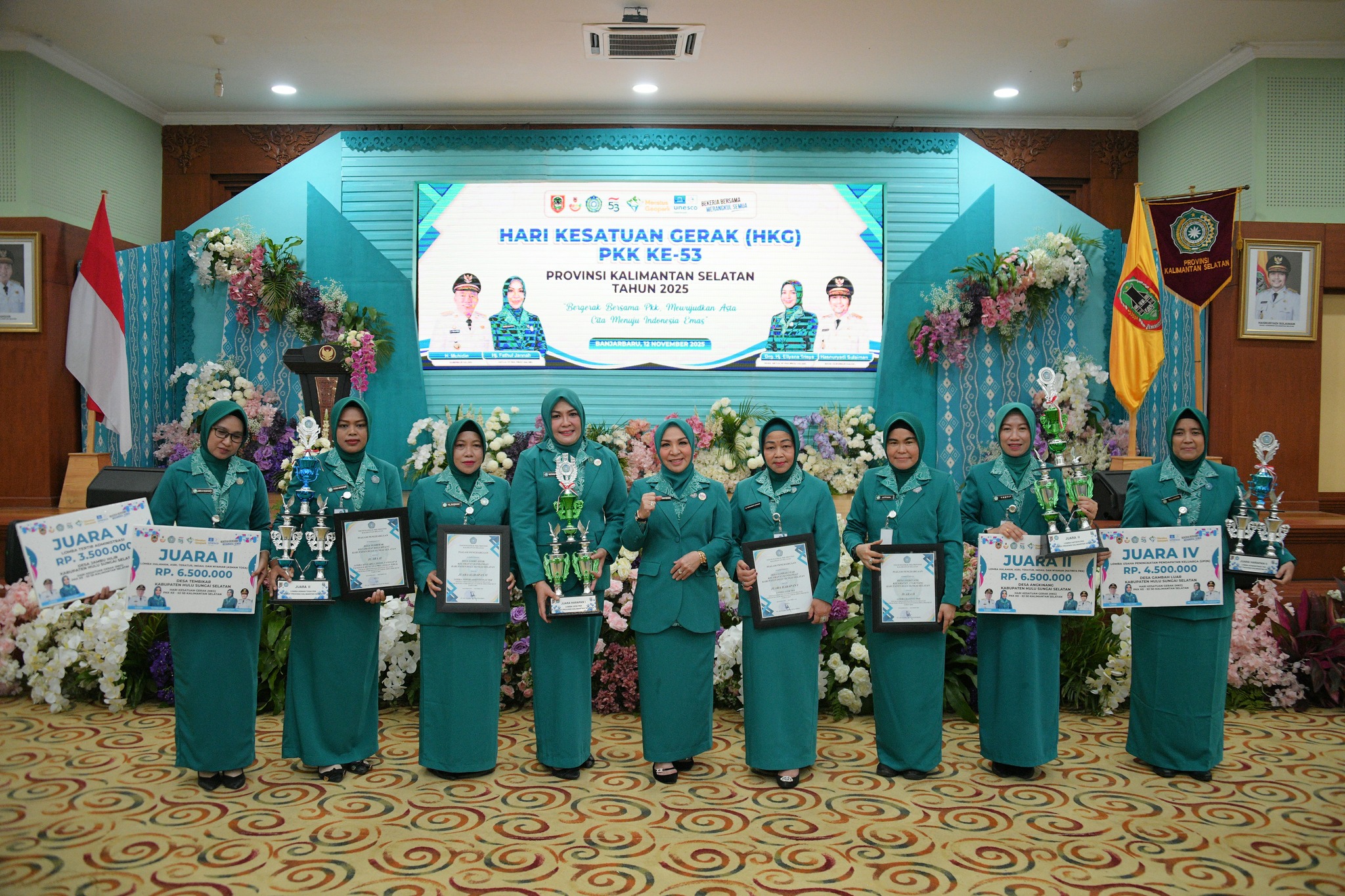 TP PKK KABUPATEN HULU SUNGAI SELATAN RAIH BEBERAPA PENGHARGAAN DI PERINGATAN HKG PKK KE-53 DAN RAKERDA PKK TINGKAT PROVINSI KALIMANTAN SELATAN